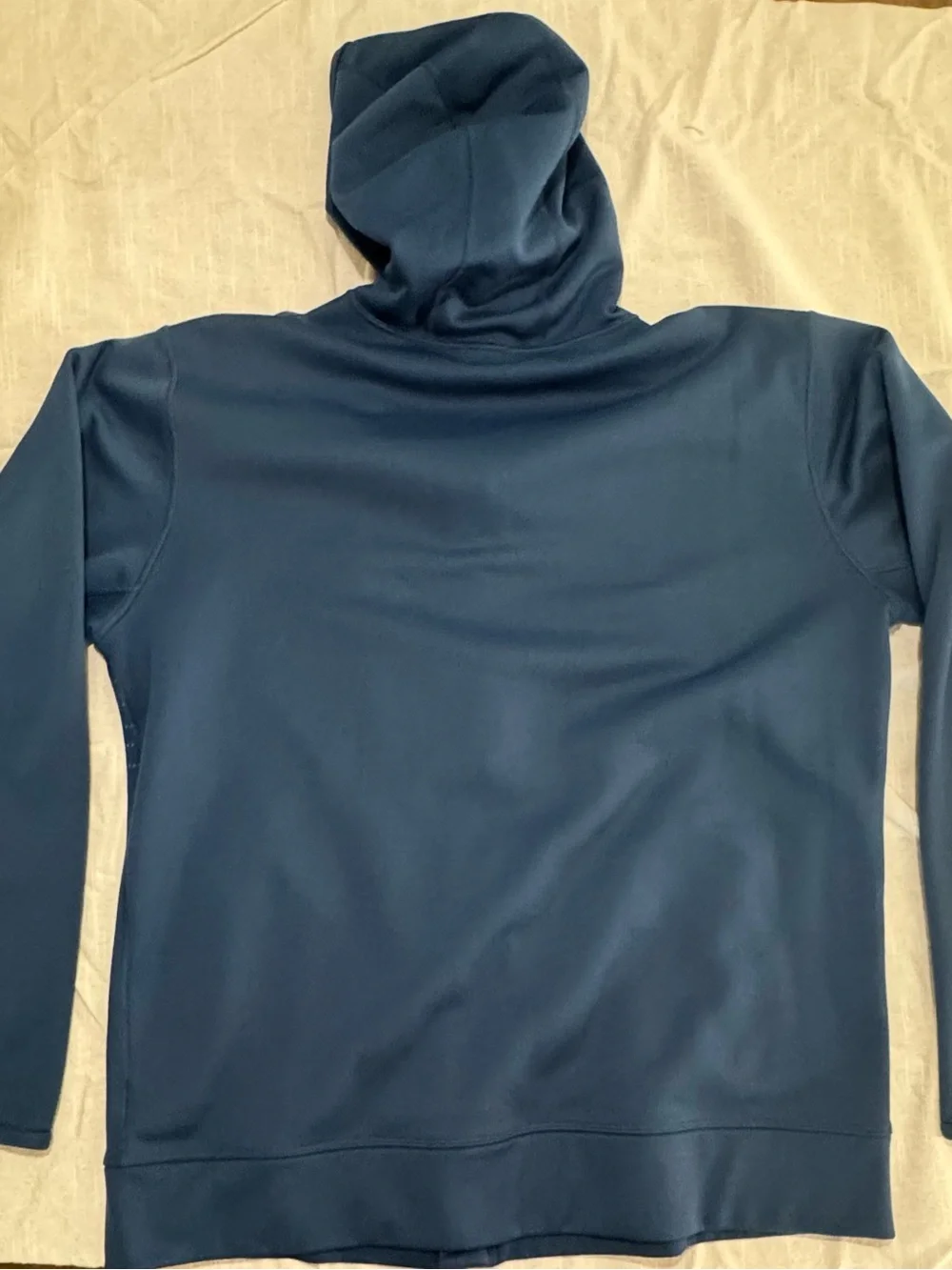 The North Face navy hoodie with light blue dotted pattern